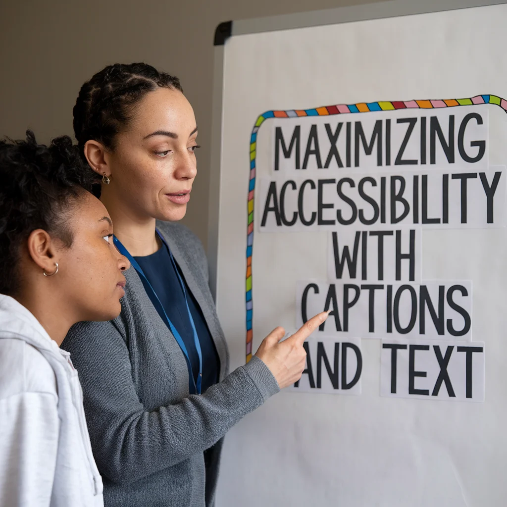 Maximizing accessibility with captions and text